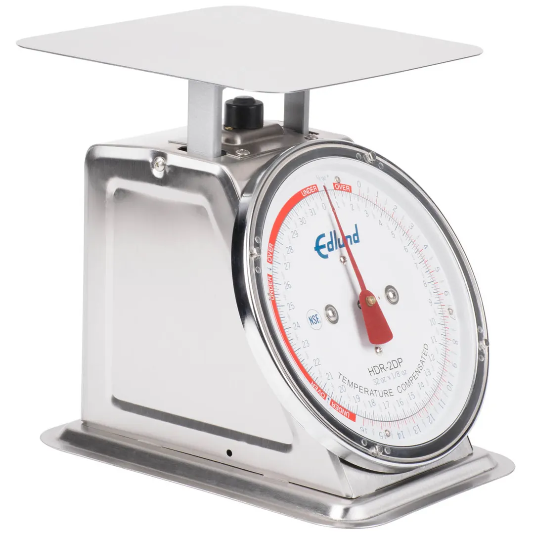 Edlund HDR-2DP - 1-9 lb Stainless Portion Scale, 8.5"x8.5" Platform, 30° Rotating Dial, Over/Under, Temp Comp.
