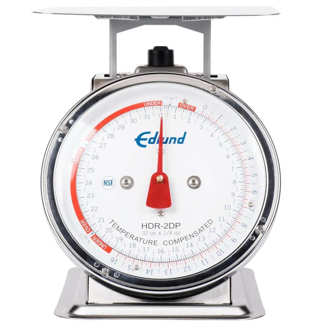 Edlund HDR-2DP - 1-9 lb Stainless Portion Scale, 8.5"x8.5" Platform, 30° Rotating Dial, Over/Under, Temp Comp.