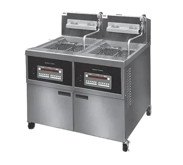 Henny Penny OFG342.0 Multiple Battery Gas Fryer w/ (2) 90 lbs Frypots, Built-In Filter, Open Pot