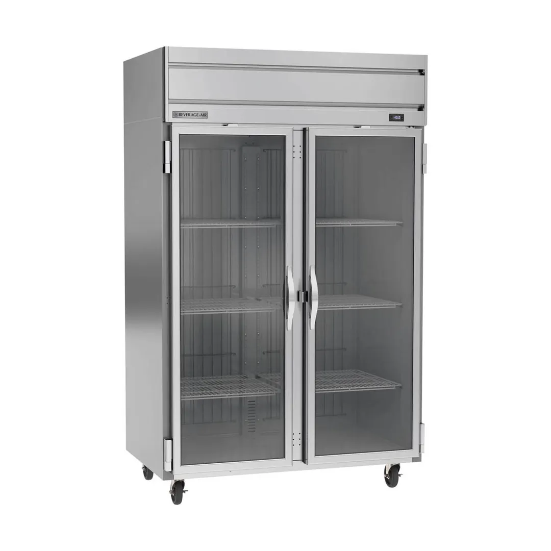 Beverage Air HF2HC-1G 52" 2-Section Reach-In Freezer w/ 2 Glass Doors, Top Mount, 46.29 cu. ft.