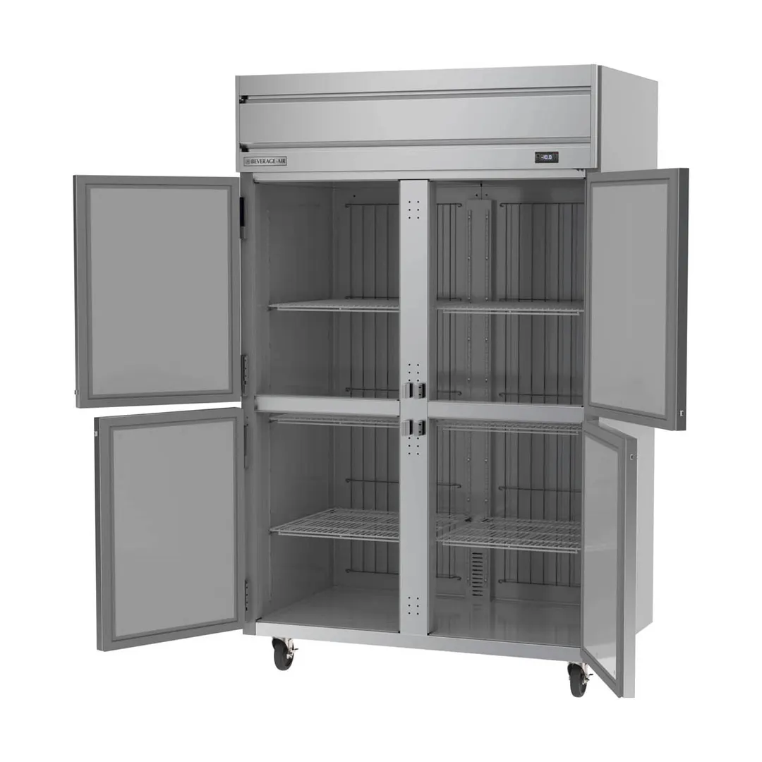 Beverage Air HF2HC-1HS 52" 4 Half Solid Doors 2-Section Reach-In Freezer, Top Mount, 45.2 cu. ft., Stainless Steel Front