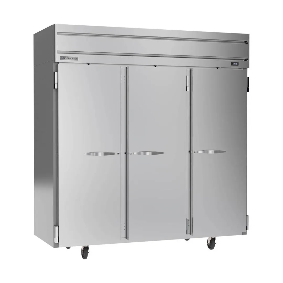 Beverage Air HF3HC-1S 78" 3-Solid Door Reach-In Freezer, Top Mounted, 69.1 cu. ft., Stainless Steel Front