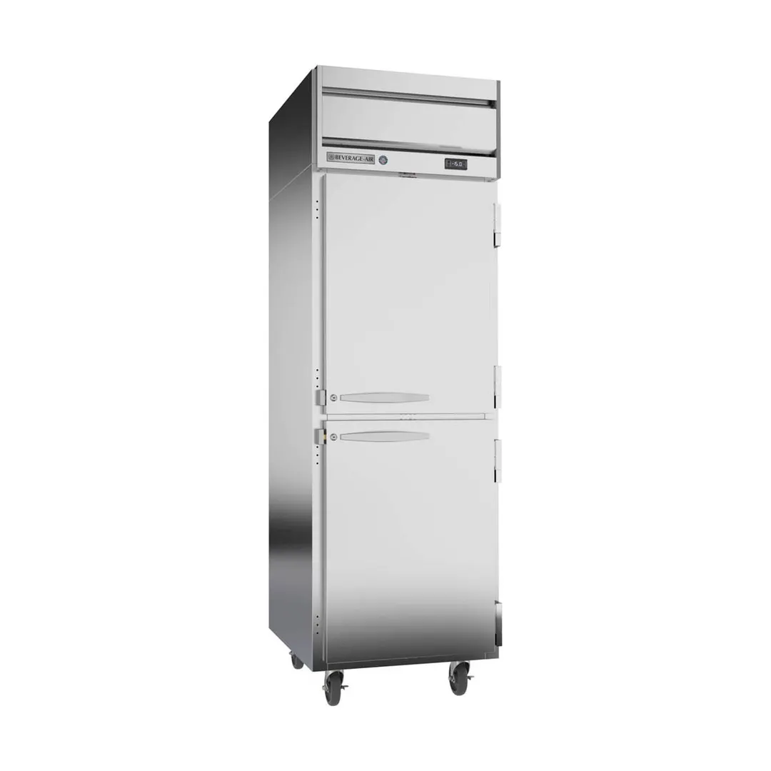 Beverage Air HFP1HC-1HS 26" 1-Section Reach-In Freezer, 2 Half Solid Doors, Top Mount, 21 cu. ft., Stainless Steel Front