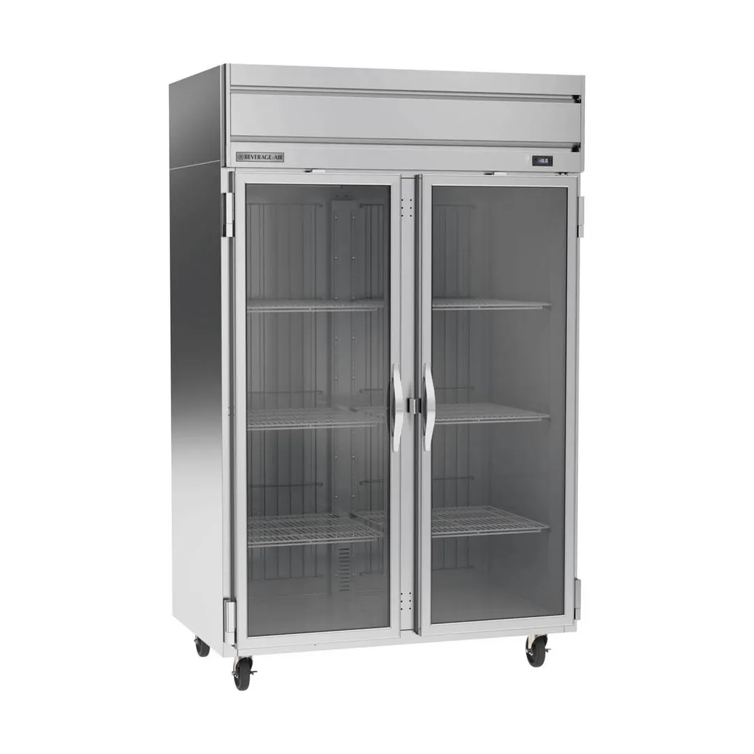 Beverage Air HFP2HC-1G 52" 2-Glass Door Reach-In Freezer, Top Mounted, 46.29 cu. ft., Stainless Steel