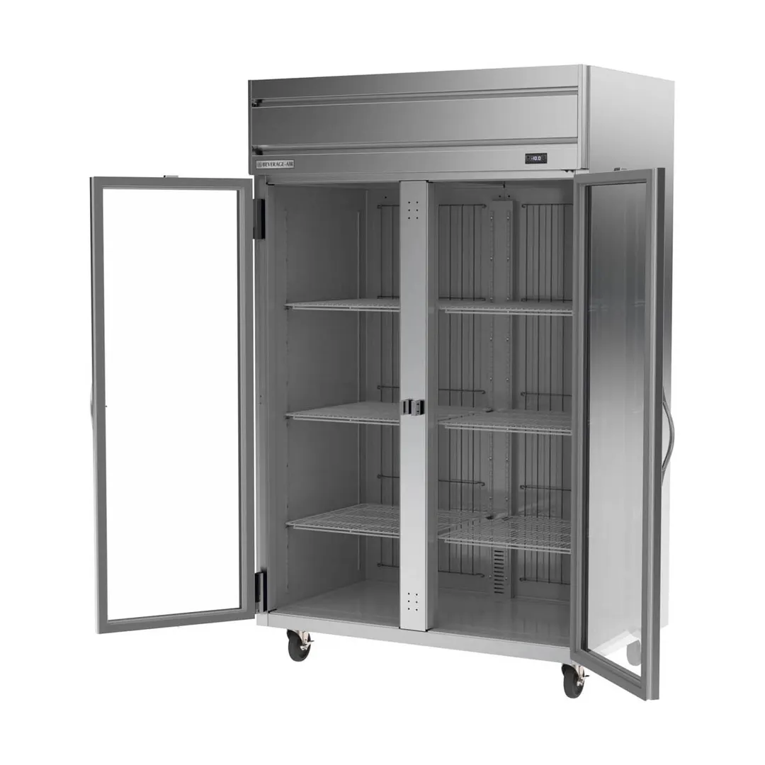 Beverage Air HFP2HC-1G 52" 2-Glass Door Reach-In Freezer, Top Mounted, 46.29 cu. ft., Stainless Steel