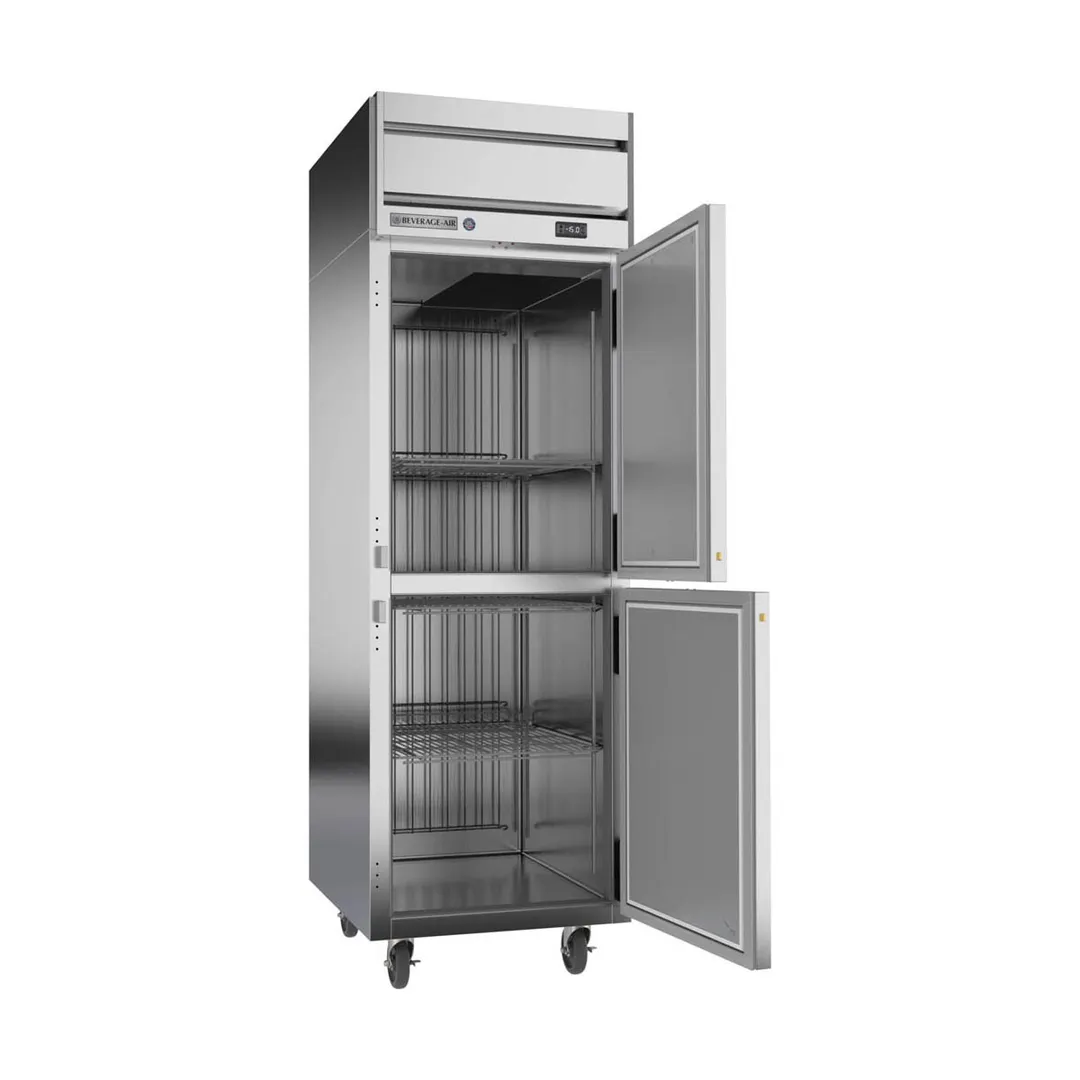 Beverage Air HFPS1HC-1HS 26" 1-Section Reach-In Freezer, 2 Half Solid Doors, Top Mounted, 21 cu. ft., Stainless Steel