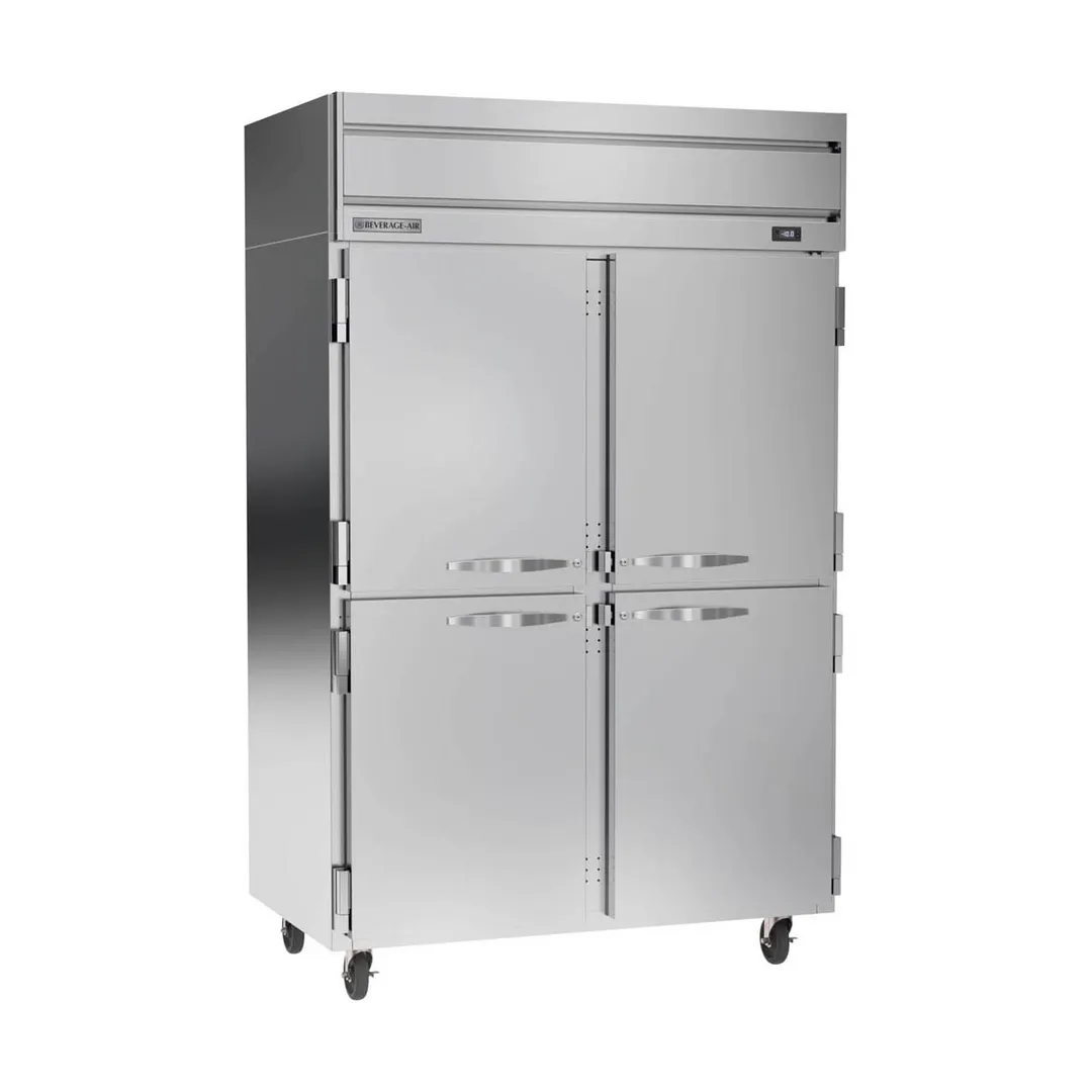 Beverage Air HFPS2HC-1HS 52" 4-Half Solid Door Reach-In Freezer, Top Mounted, 45.2 cu. ft., Stainless Steel