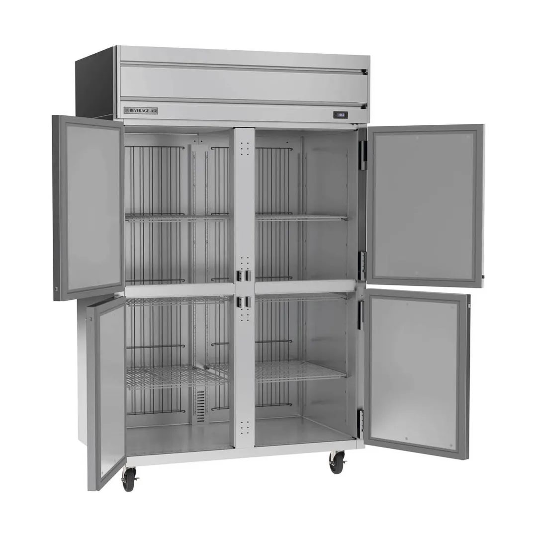Beverage Air HFPS2HC-1HS 52" 4-Half Solid Door Reach-In Freezer, Top Mounted, 45.2 cu. ft., Stainless Steel