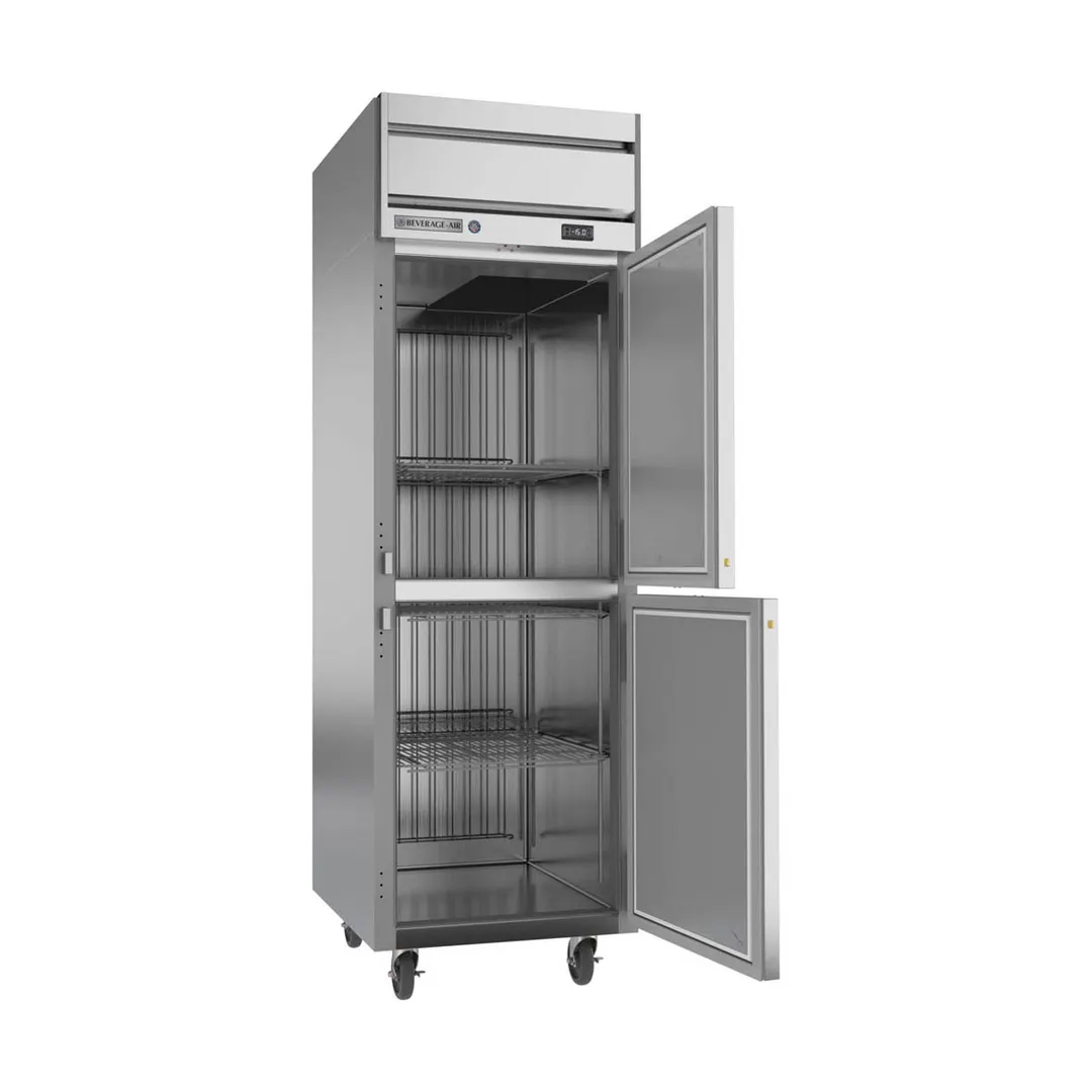 Beverage Air HFS1HC-1HS 26" 1-Section Reach-In Freezer, 2 Half Solid Doors, Top Mount, 21 cu. ft.