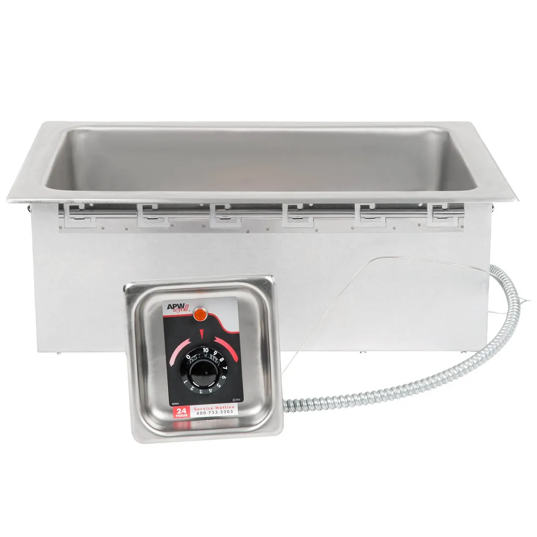 APW Wyott HFW-1TS 15" Insulated One Pan Drop In Hot Food Well, Stainless Steel