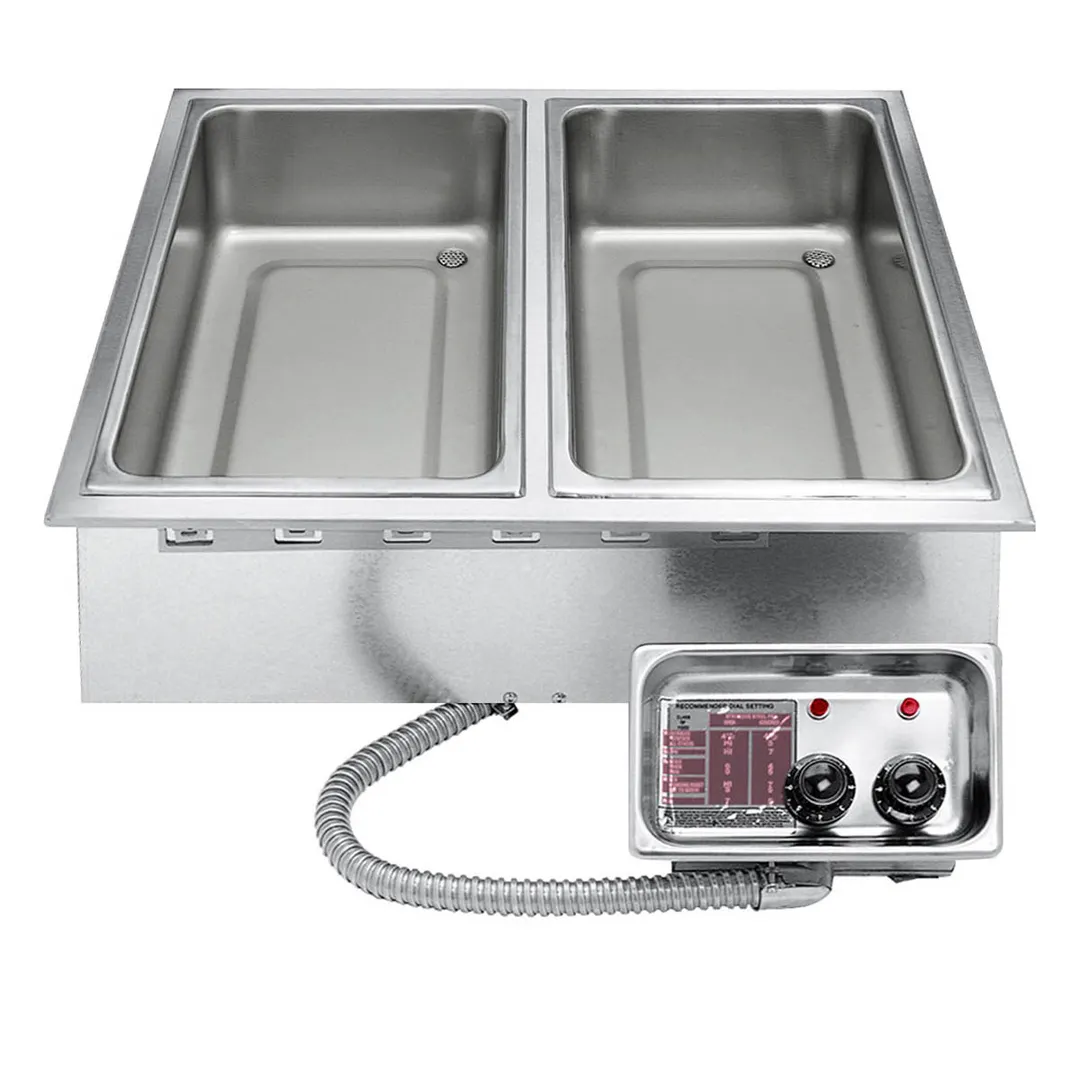 APW Wyott HFW-2DS 15" Electric Drop-In Hot Food Well Unit, Two 12" x 20" Wells, Insulated