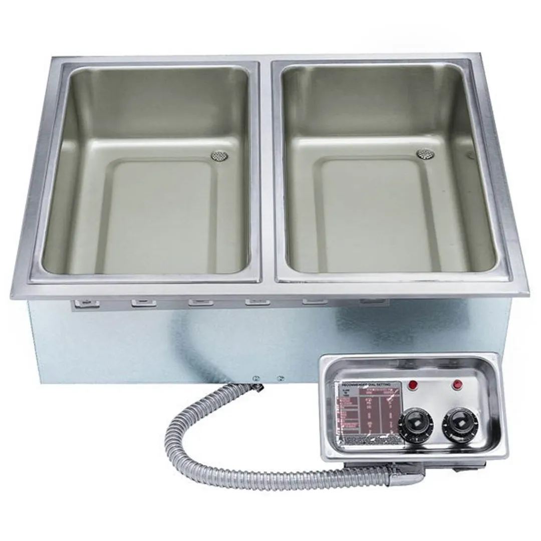 APW Wyott HFW-2DS 15" Electric Drop-In Hot Food Well Unit, Two 12" x 20" Wells, Insulated
