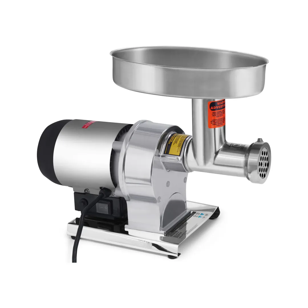 Hamilton Beach 09-0801-W Grinder, 0.5HP 350W 120V, #8 Hub, 4-6 lbs/min, 4.5mm & 7mm Plates, 4 Sausage Funnels 10-40mm