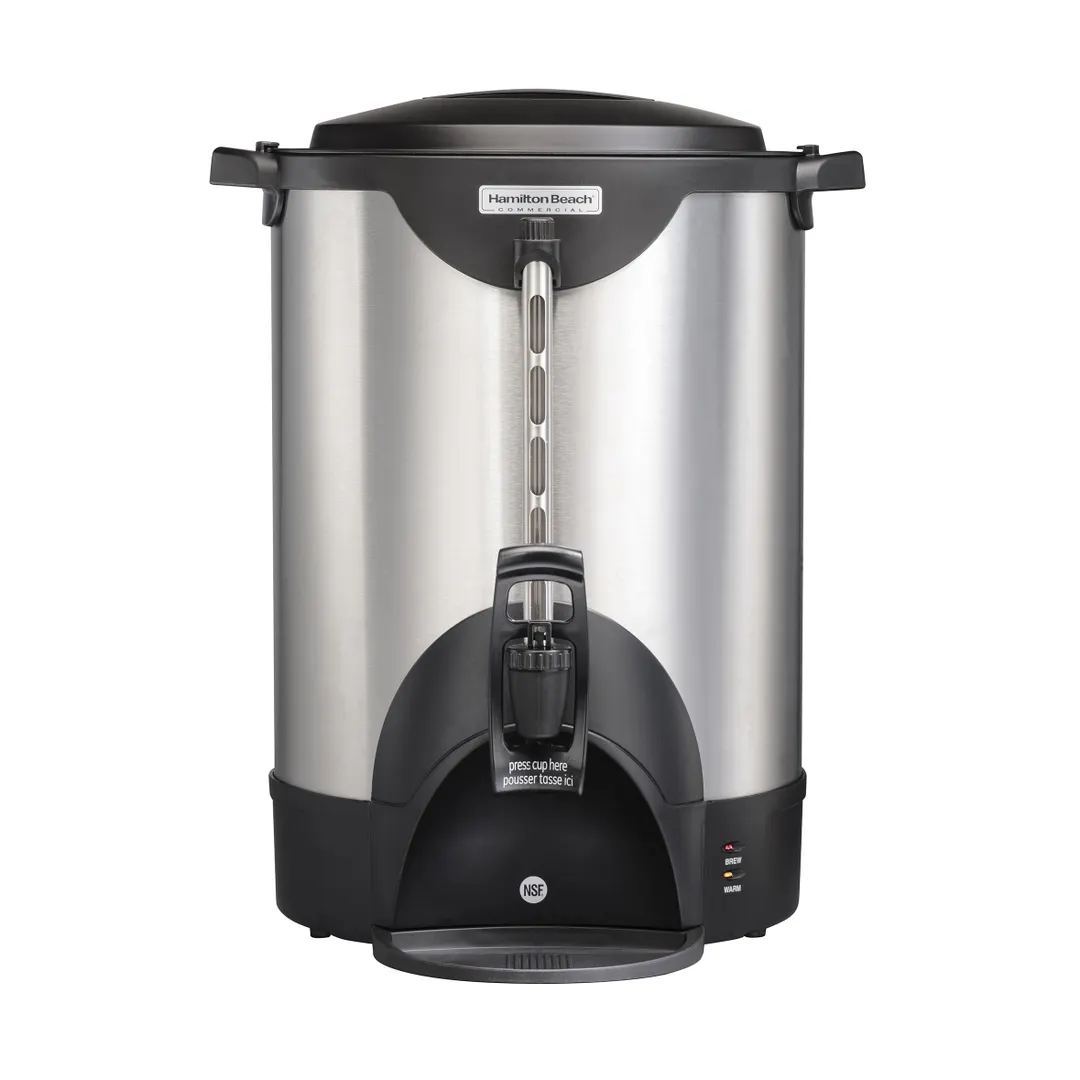 Hamilton Beach HCU075S Coffee Urn, 75 Cup Capacity, Double Wall Insulation, 1.44kW - 120V