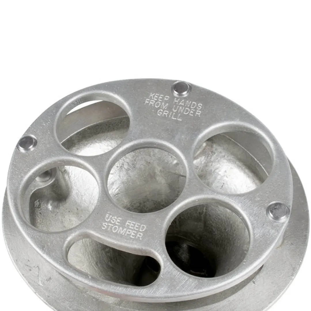 Hobart 22C/E-FS5PLT Funnel Throat Chop End Assy for #22 Hub Tin Cylinder Auger Knife 5 Carbon Steel Grind Plates