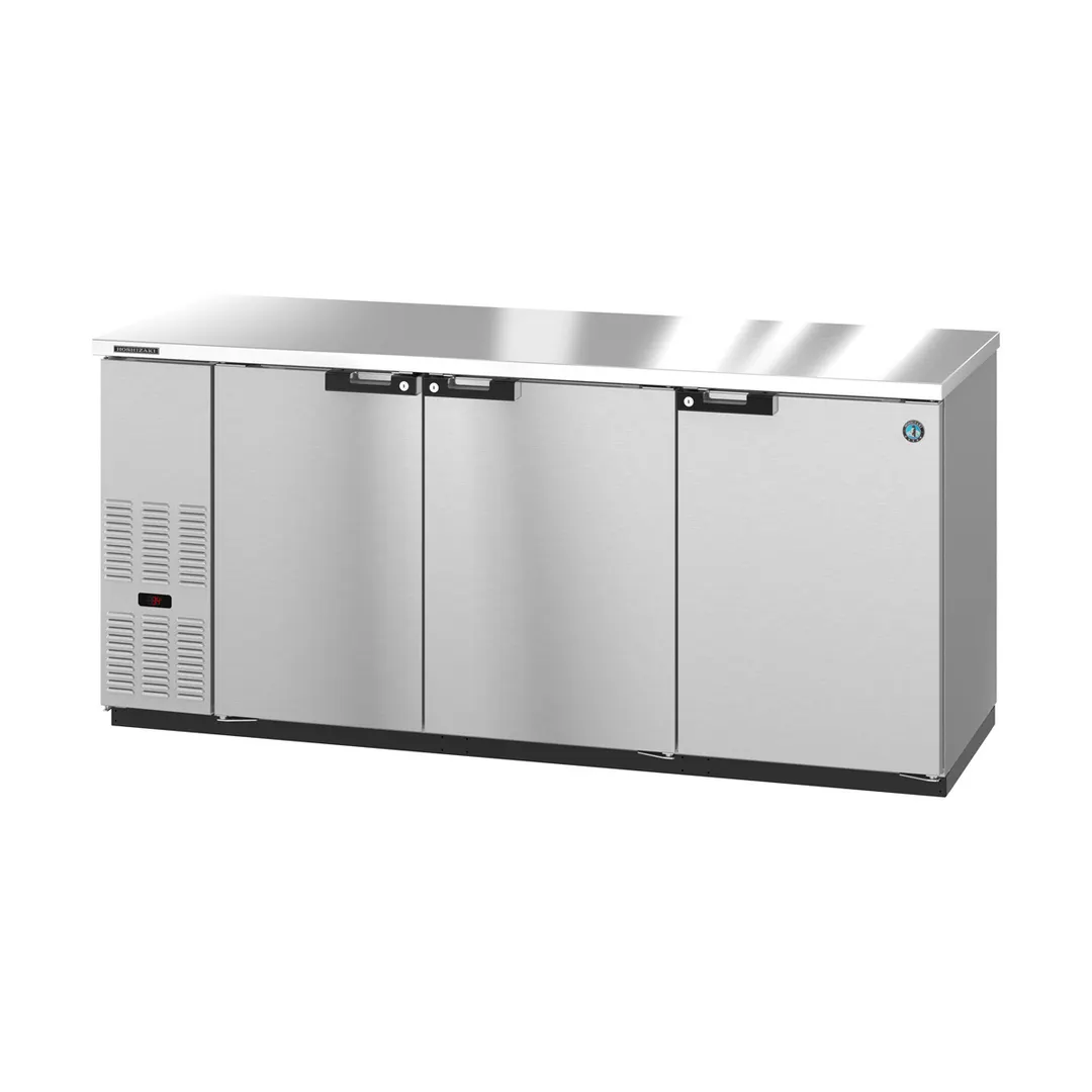 Hoshizaki BB80-S 80" Three Section 3 Swinging Solid Door Back Bar Cooler, 28.74 cu. ft.