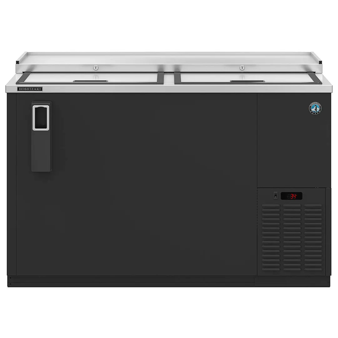 Hoshizaki CC50 50" Two Section Black Horizontal Bottle Cooler, 14.4 cu. ft.