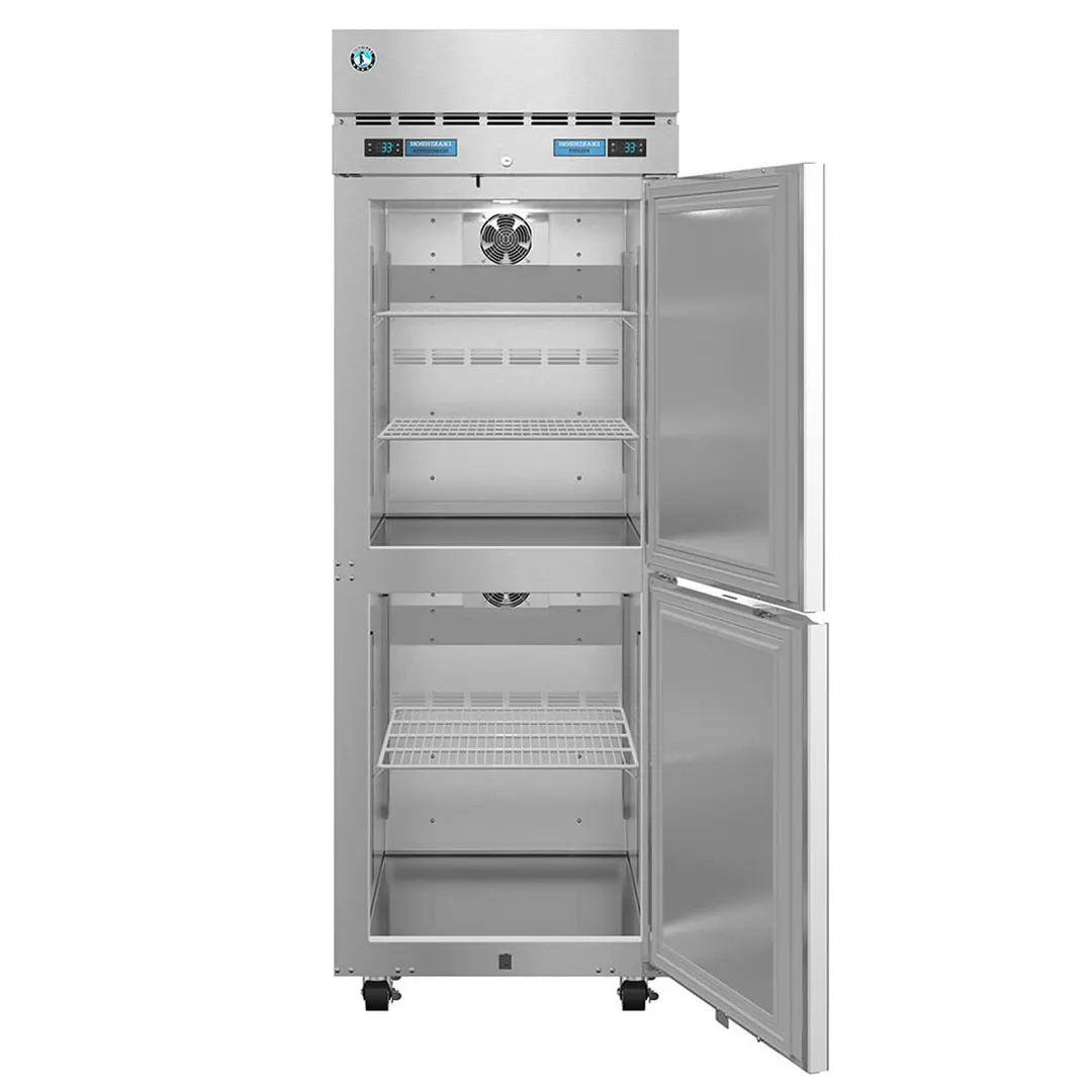 Hoshizaki DT1A-HS 27" 1-Section Reach-In Refrigerator Freezer Combo w/ 2 Half Solid Doors, Steelheart Series