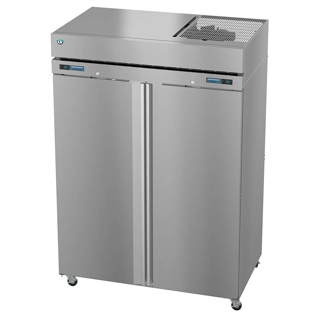 Hoshizaki DT2A-FS 55" 2-Section Reach-In Refrigerator Freezer Combo w/ 2 Solid Doors, Steelheart Series