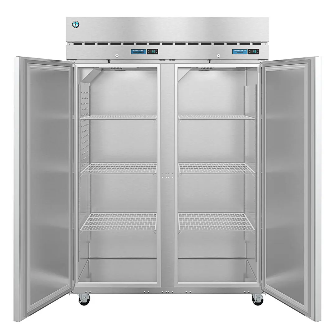 Hoshizaki DT2A-FS 55" 2-Section Reach-In Refrigerator Freezer Combo w/ 2 Solid Doors, Steelheart Series