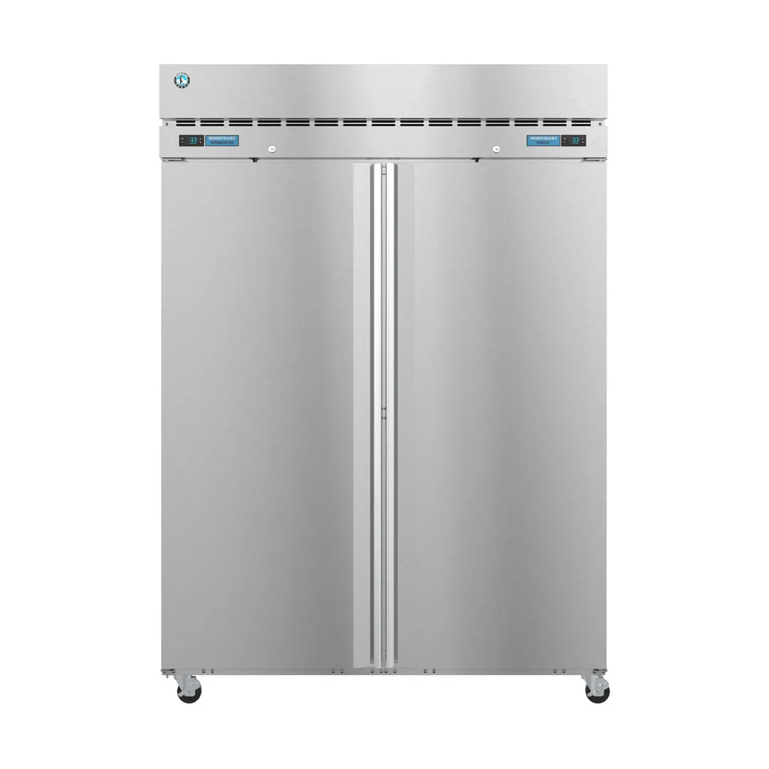 Hoshizaki DT2A-FS 55" 2-Section Reach-In Refrigerator Freezer Combo w/ 2 Solid Doors, Steelheart Series