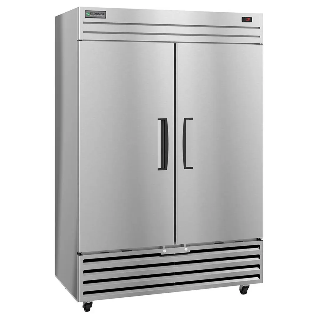 Hoshizaki ER2A-FS 54" 2-Section Reach-In Refrigerator w/ 2 Solid Doors, Bottom Mount, Aluminum Interior, 39 cu. ft.