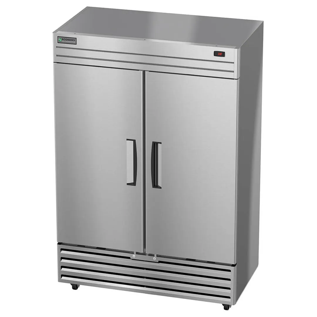 Hoshizaki ER2A-FS 54" 2-Section Reach-In Refrigerator w/ 2 Solid Doors, Bottom Mount, Aluminum Interior, 39 cu. ft.