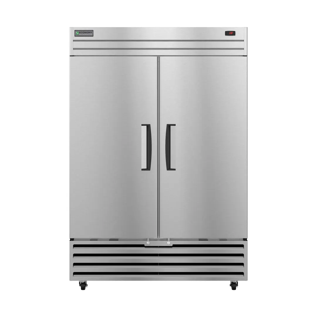 Hoshizaki ER2A-FS 54" 2-Section Reach-In Refrigerator w/ 2 Solid Doors, Bottom Mount, Aluminum Interior, 39 cu. ft.