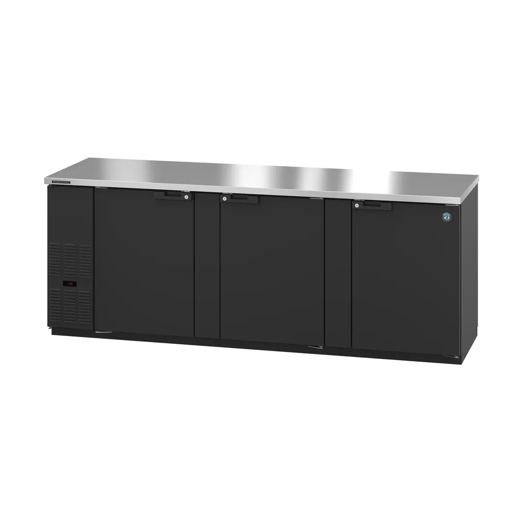 Hoshizaki BB95 95" Three Section 3 Swinging Solid Door Back Bar Cooler, 32.40 cu. ft.