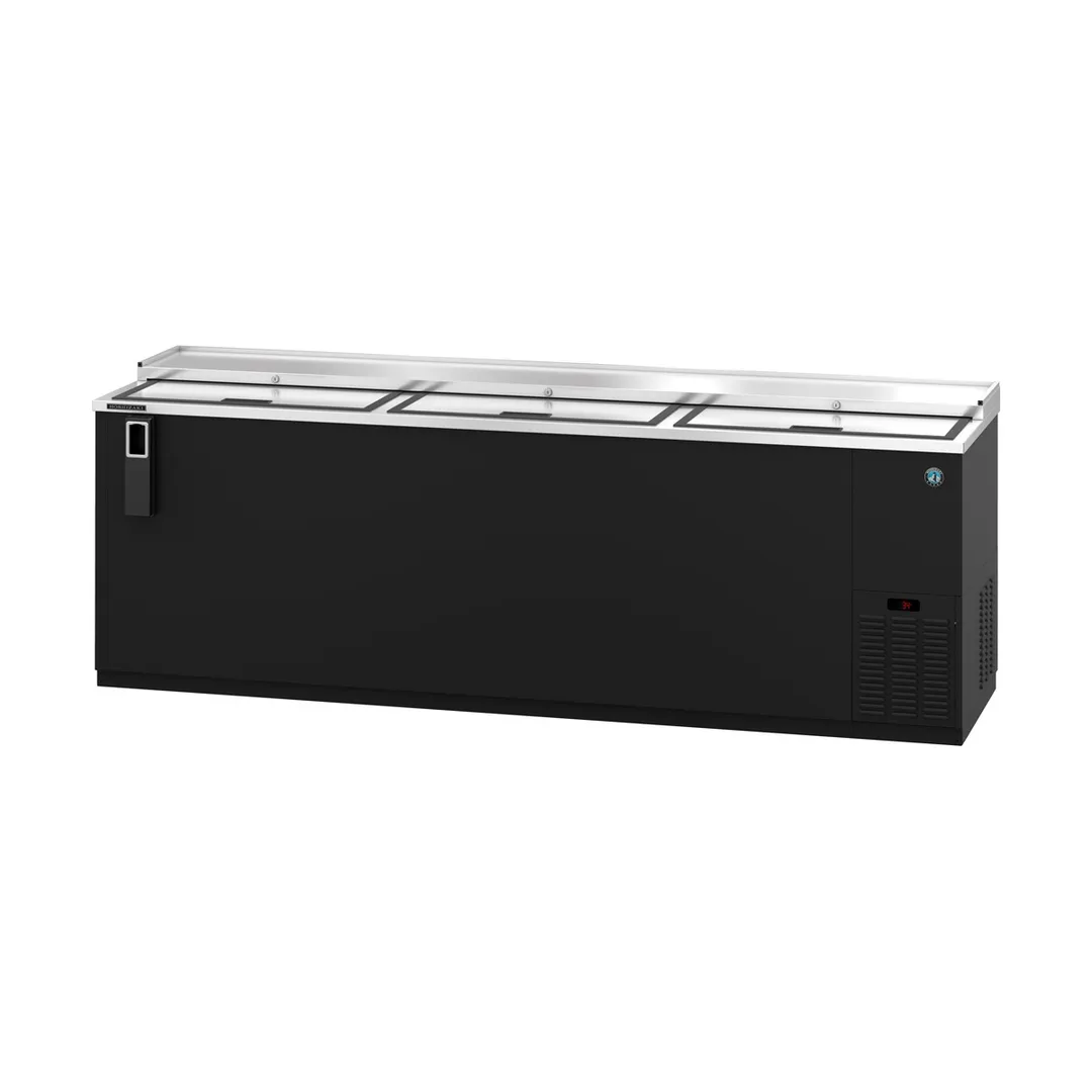 Hoshizaki CC95 95" Three Section Black Horizontal Bottle Cooler, 27.98 cu. ft.