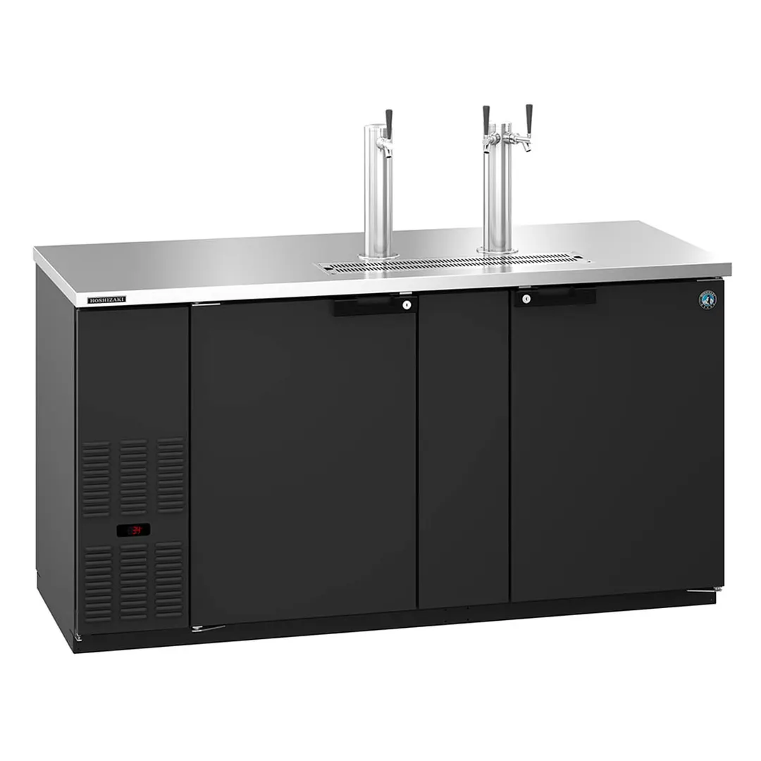 Hoshizaki DD69 Black Single/Double Tap Kegerator Beer Dispenser - 3 x 1/2 Keg Capacity