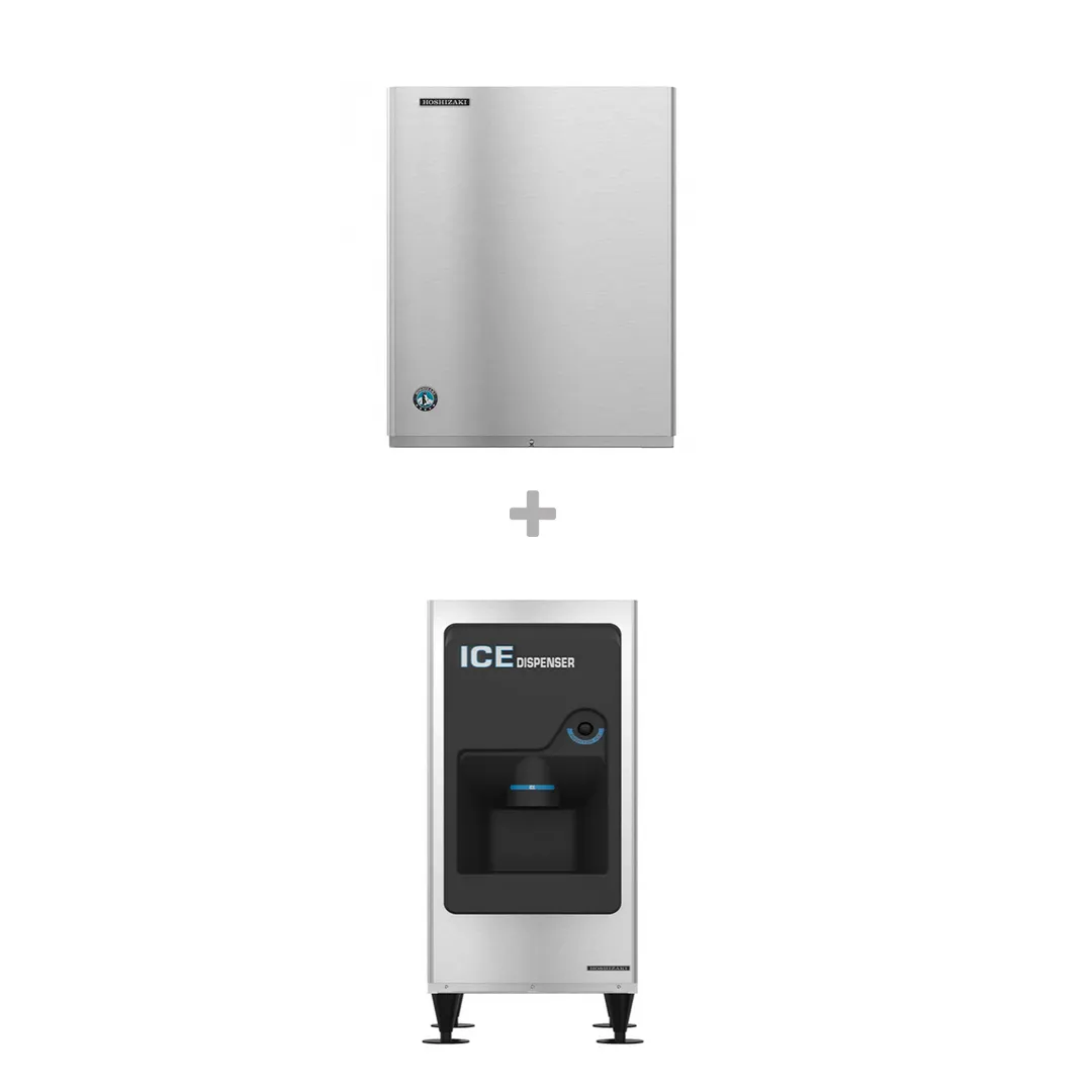 Hoshizaki KM-660MWJ/DB-130H Crescent 669 lb Ice Machine with Ice Dispenser