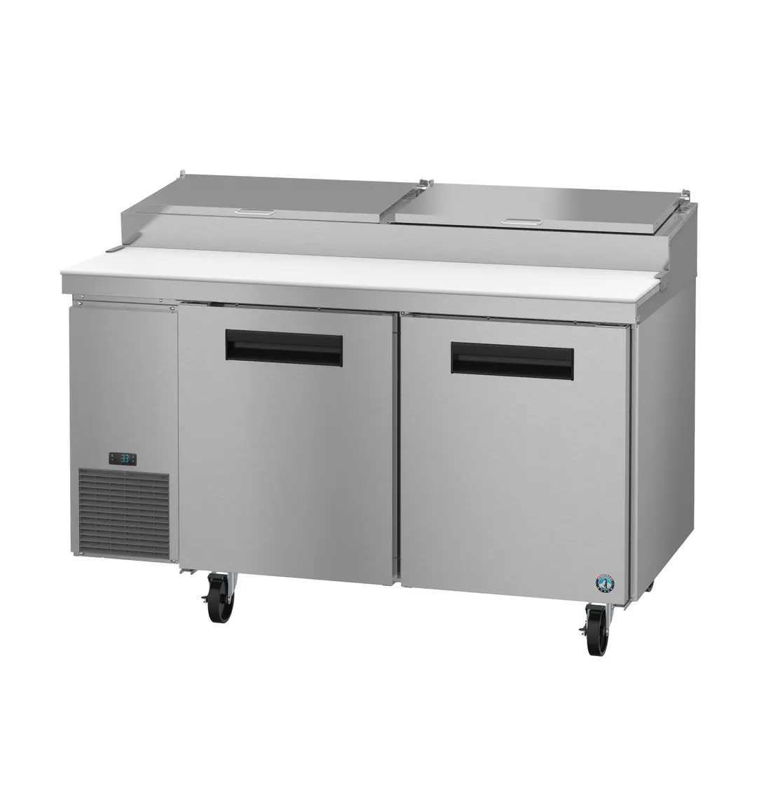 Hoshizaki PR60B 60" 2-Section Refrigerated Pizza Prep Table w/ 2 Doors, (8) 1/3 Size Pans