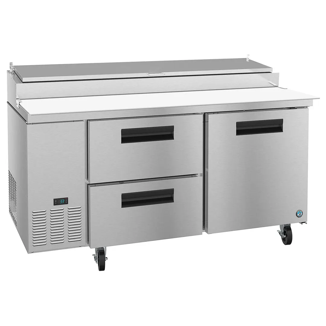 Hoshizaki PR67A-D2 67" 2-Section Refrigerated Pizza Prep Table w/ 2 Drawers & 1 Door