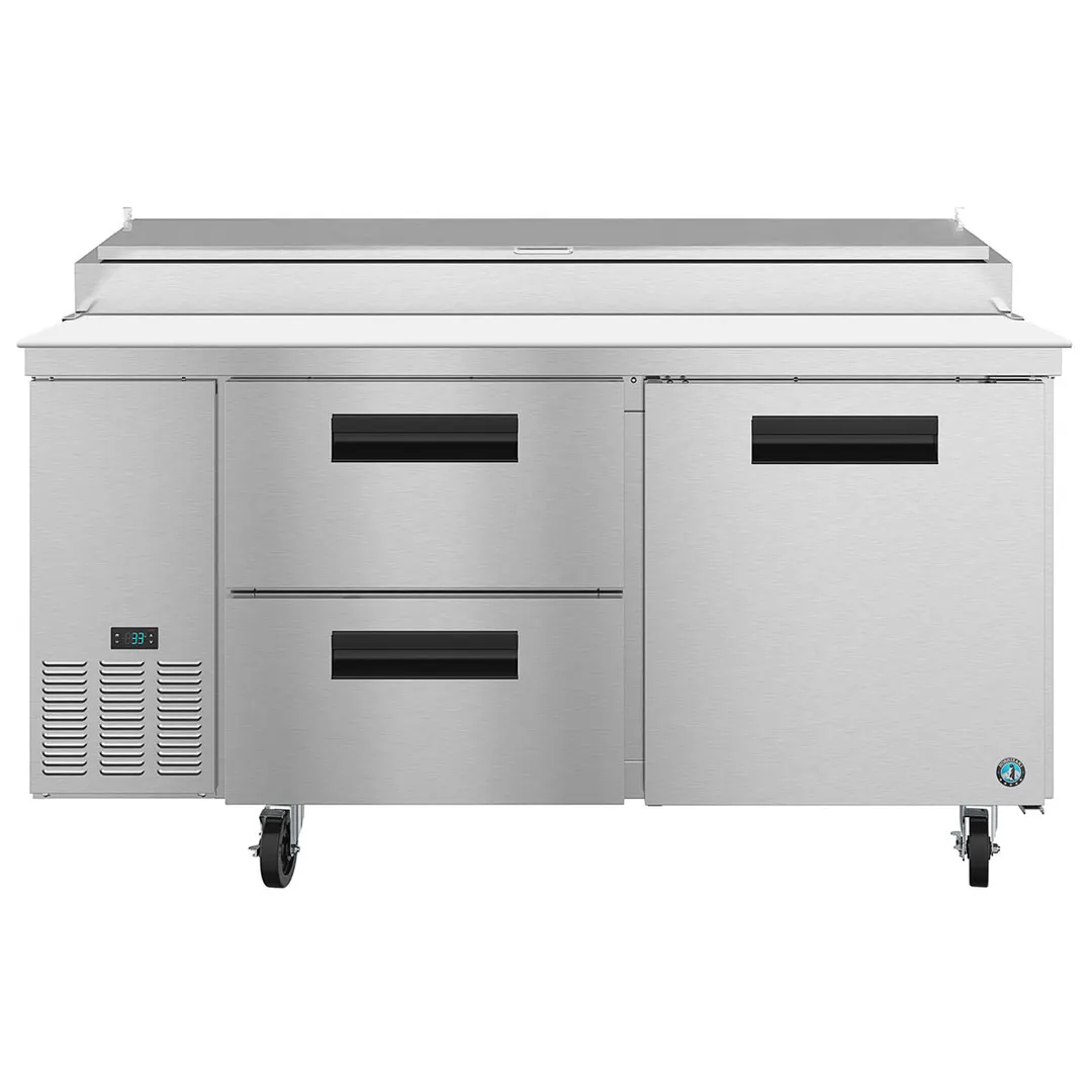 Hoshizaki PR67A-D2 67" 2-Section Refrigerated Pizza Prep Table w/ 2 Drawers & 1 Door