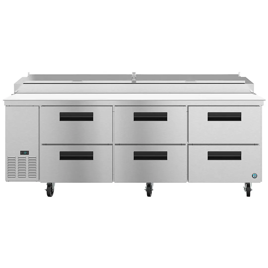 Hoshizaki PR93A-D6 93" 3-Section Refrigerated Pizza Prep Table w/ 6 Drawers, 30 cu. ft.