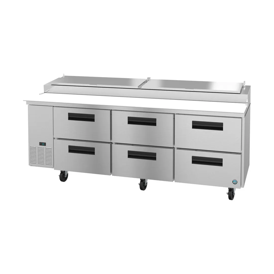 Hoshizaki PR93A-D6 93" 3-Section Refrigerated Pizza Prep Table w/ 6 Drawers, 30 cu. ft.