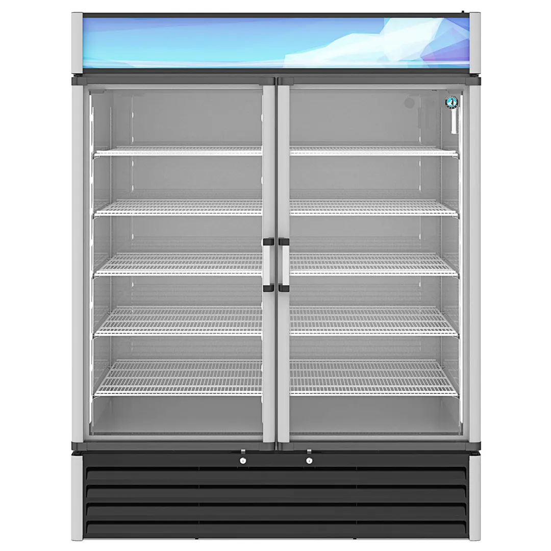 Hoshizaki RM-49-HC 60" 2-Section Swing Glass Door Refrigerated Merchandiser, 42.6 cu. ft.