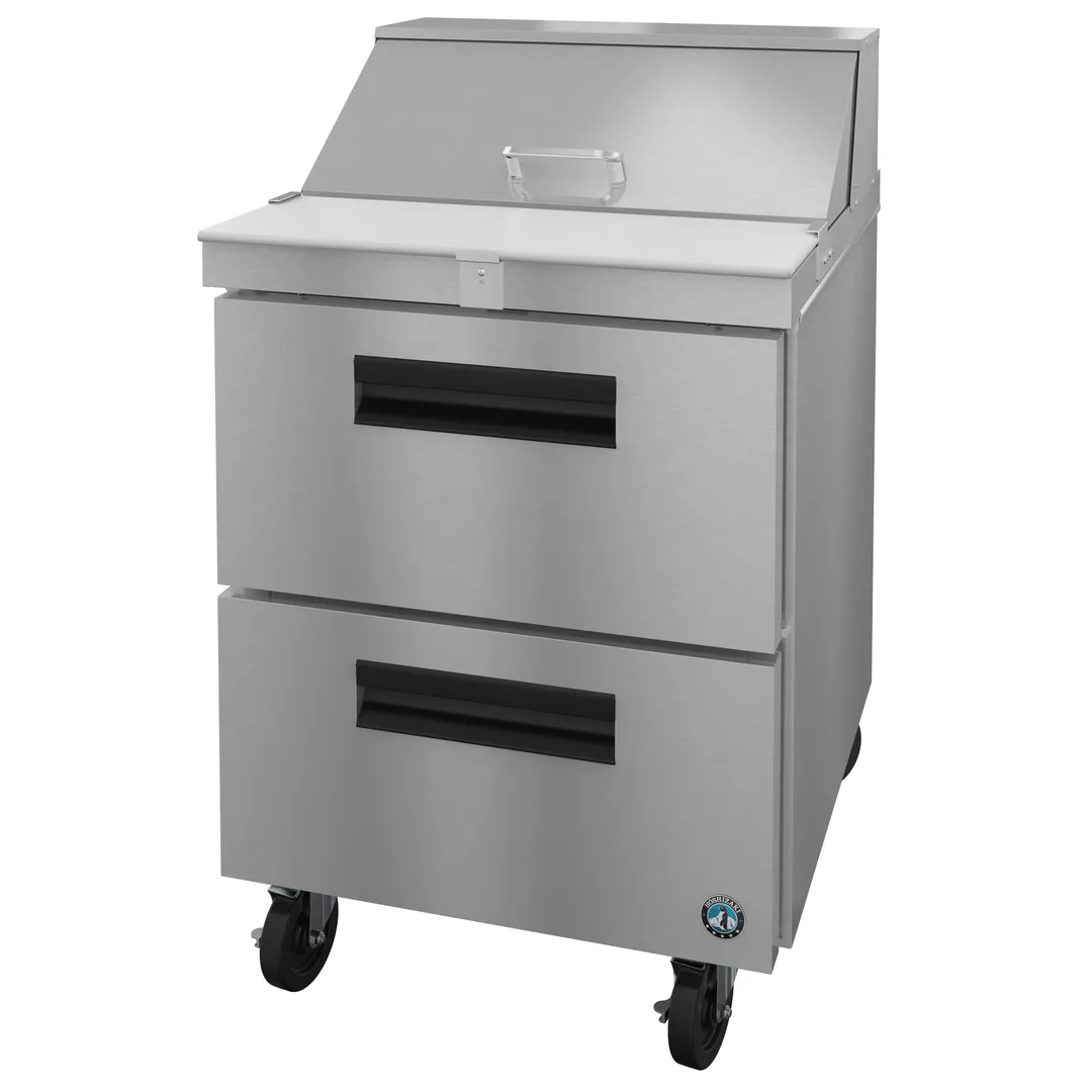 Hoshizaki SR27B-8D2 27" One Section Sandwich / Salad Prep Table w/ 2 Drawers, 8 Pans
