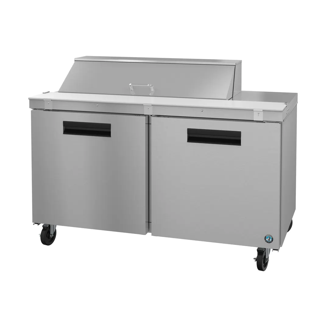 Hoshizaki SR60B-12 60" Two Section Sandwich / Salad Prep Table w/ 2 Doors, 12 Pans