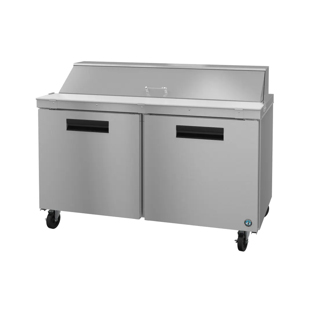 Hoshizaki SR60B-16 60" Two Section Sandwich / Salad Prep Table w/ 2 Doors, 16 Pans