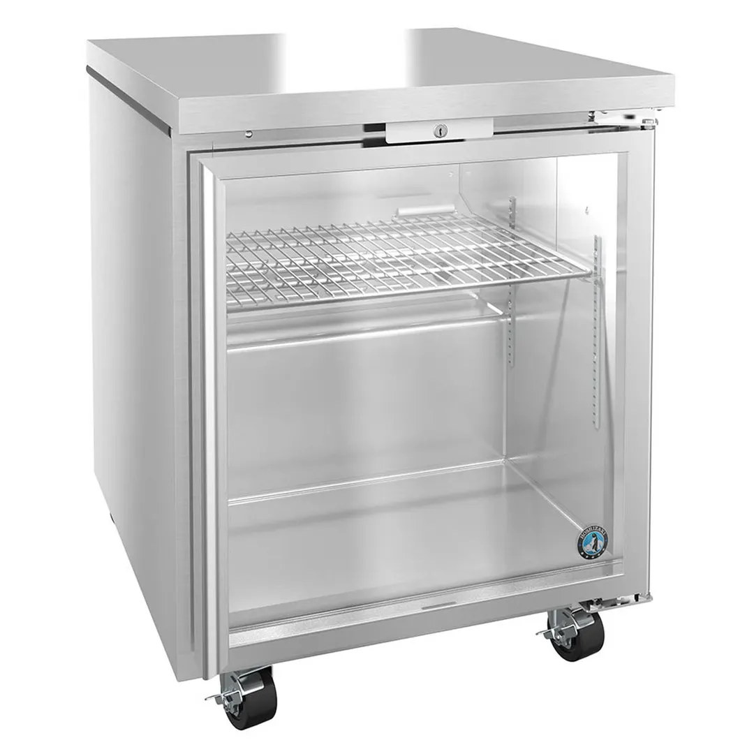 Hoshizaki UF27A-GLP01 27" One Section Undercounter Freezer w/ 1 Glass Door, 7.21 cu. ft.