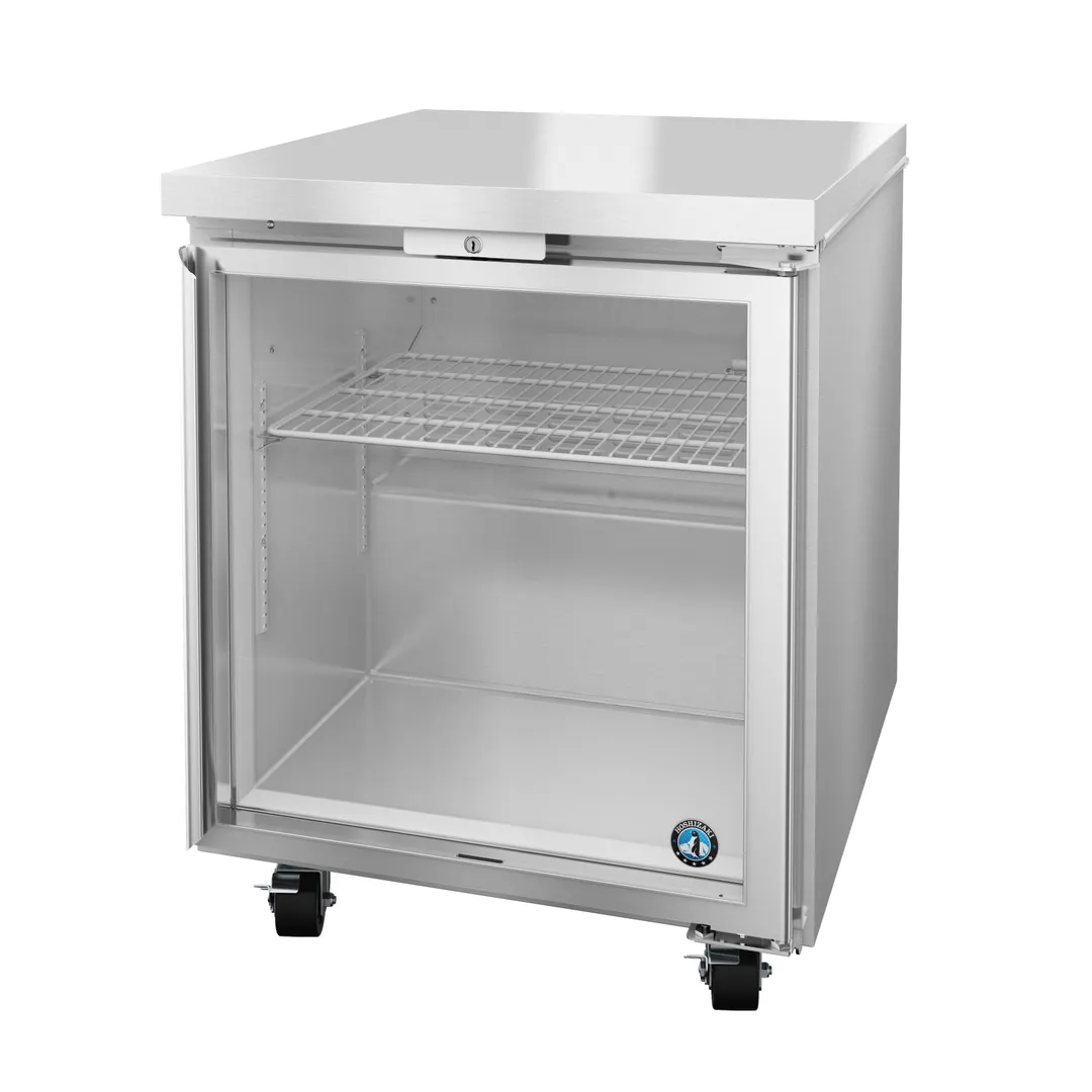 Hoshizaki UF27B-GLP01 27" 1-Section Undercounter Freezer w/ 1 Glass Door, 7.2 cu. ft.