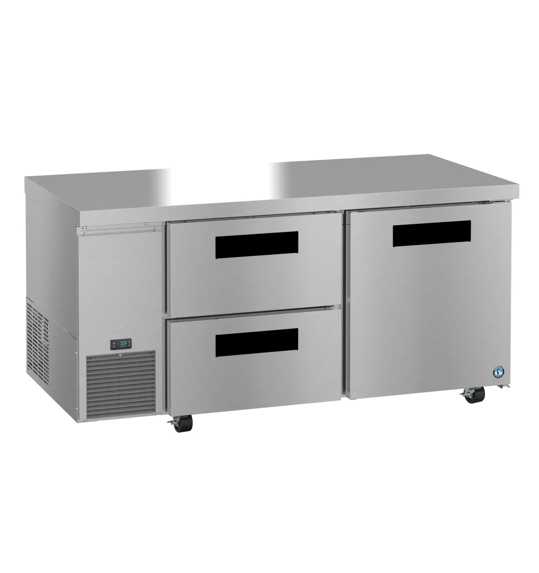 Hoshizaki ULR67B-D2 67" 1-Door 2-Drawer Undercounter Refrigerator, Stainless Steel, 19.97 cu. ft.