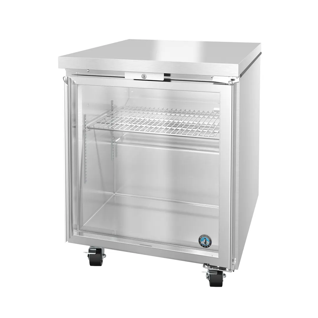 Hoshizaki UR27B-GLP01 27" One Section Undercounter Refrigerator w/ 1 Glass Door, 7.2 cu. ft.