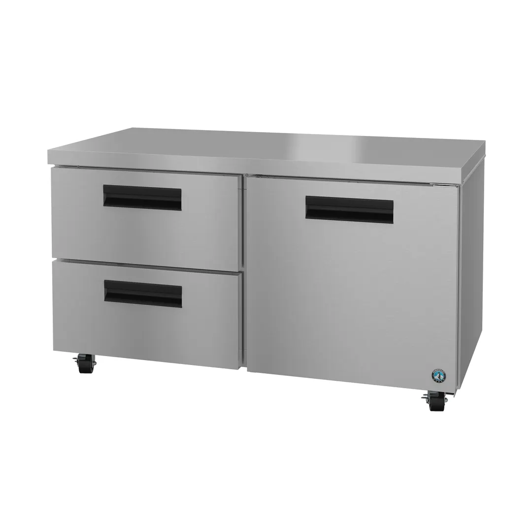 Hoshizaki UR60B-D2 60" 2-Section Undercounter Refrigerator w/ 1 Door & 2 Drawers, 15 cu. ft.
