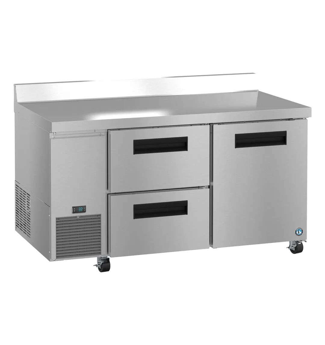 Hoshizaki WLR60B-D2 60" 2-Section Worktop Refrigerator w/ 1 Door & 2 Drawers, 17.22 cu. ft.