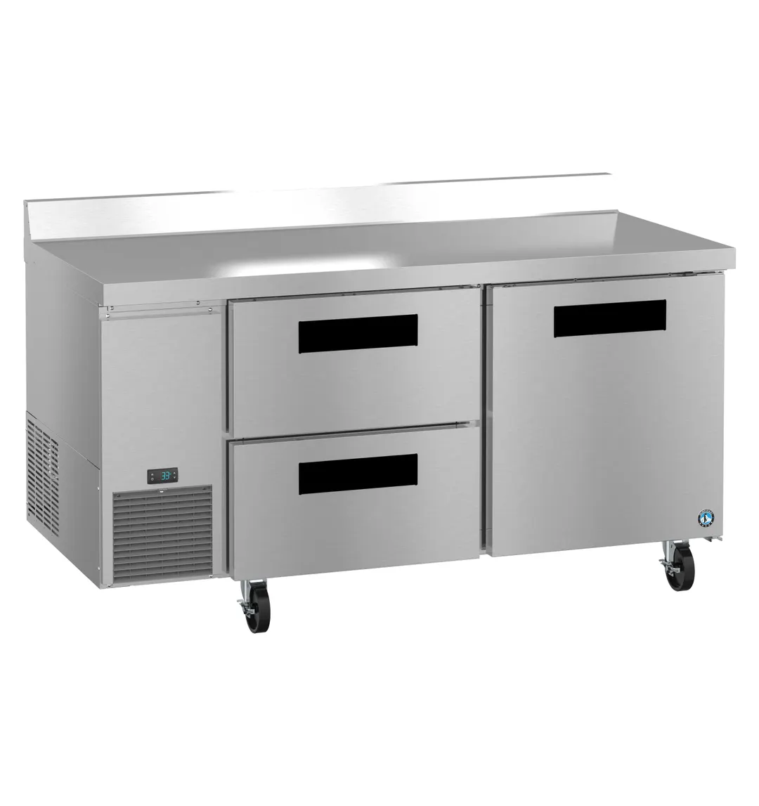 Hoshizaki WLR67B-D2 67" 2-Section Worktop Refrigerator w/ 1 Door & 2 Drawers, 19.97 cu. ft.