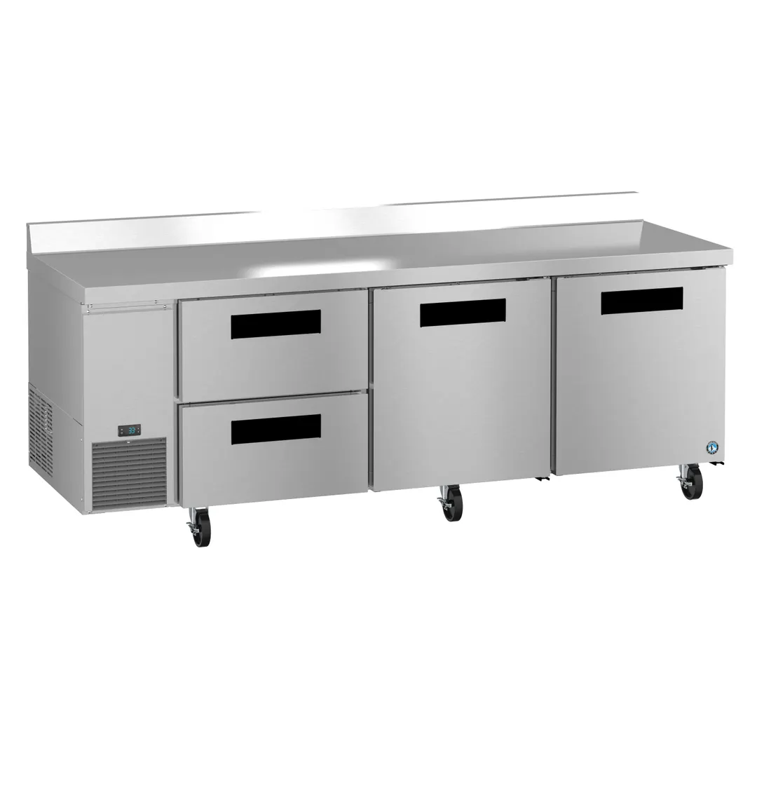 Hoshizaki WLR93B-D2 93" Three Section WorkTop Refrigerator, 2 Drawers, 30.17 cu. ft.