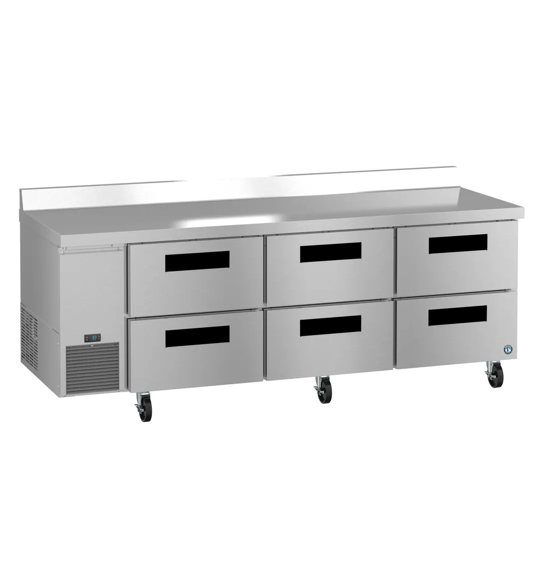 Hoshizaki WLR93B-D6 93" Three Section WorkTop Refrigerator, 6 Drawers, 30.17 cu. ft.